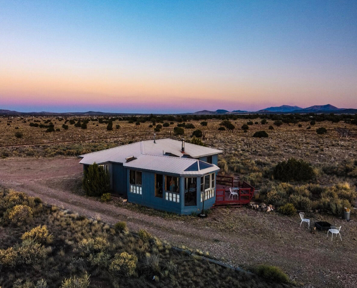 Telescope at twilight outside a Northern Arizona cabin